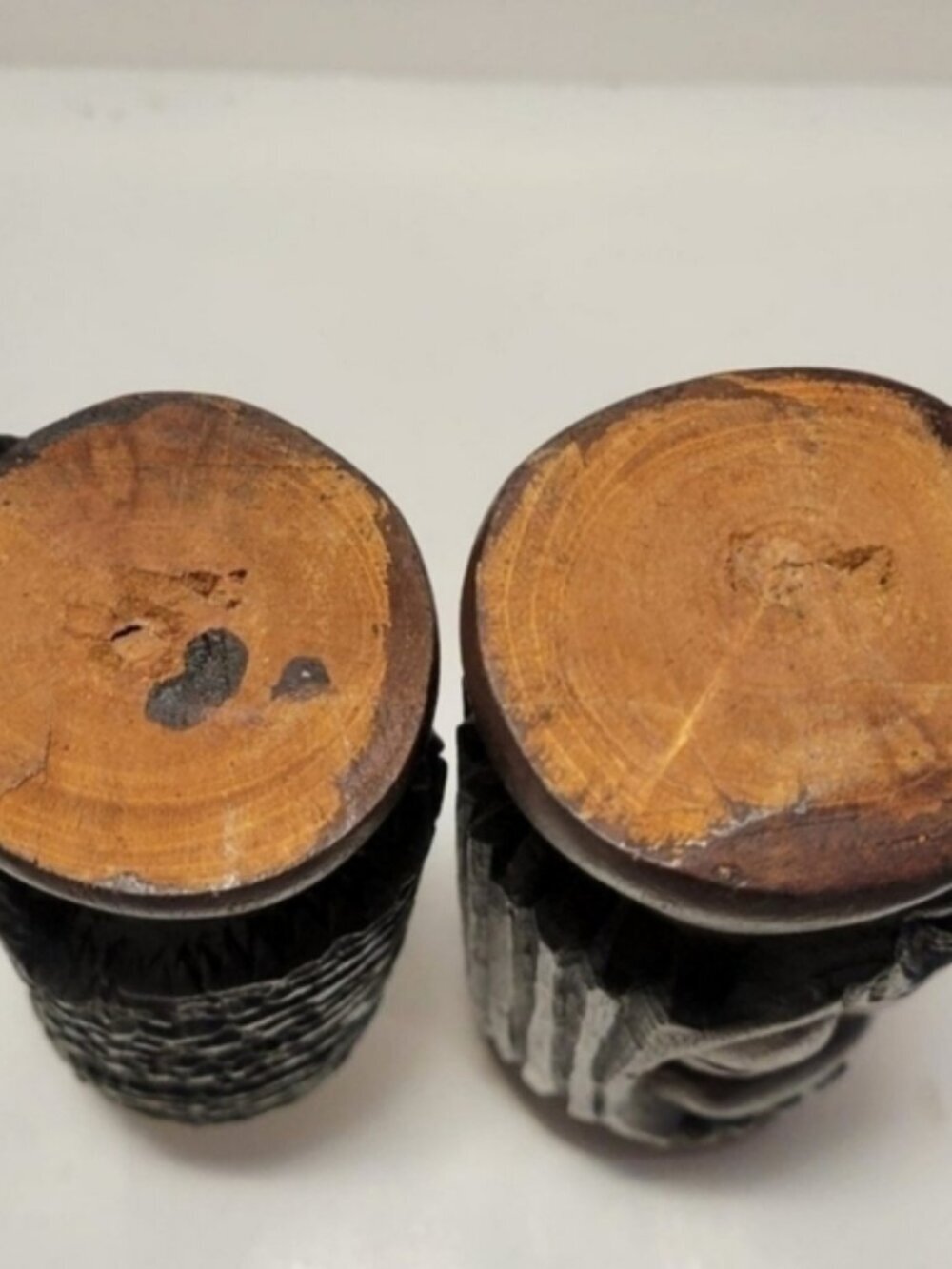 Tribal/Jamaican Bust Set Of 2 Decorative Dark Brown 7.5" - Picture 8 of 11